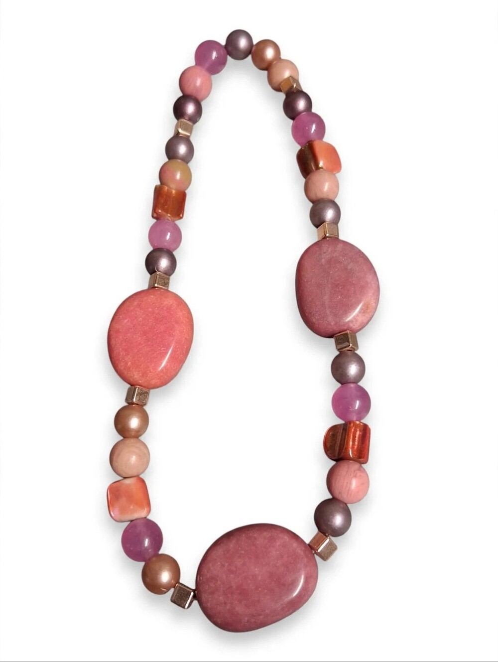Pink Mixed Stone Beaded Anklette - Unbranded